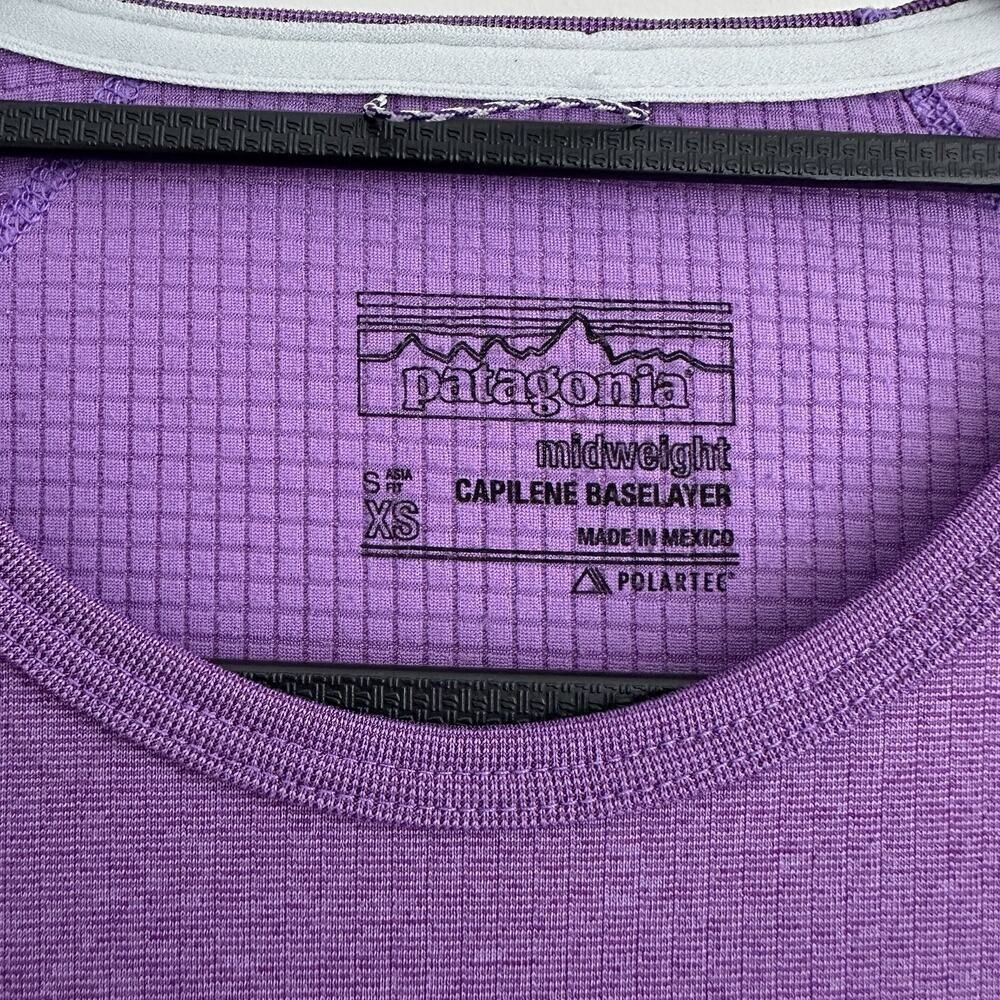 Patagonia Baselayer Top Womens XS Purple Capilene Thermal Mid Weight Crew - Picture 4 of 11